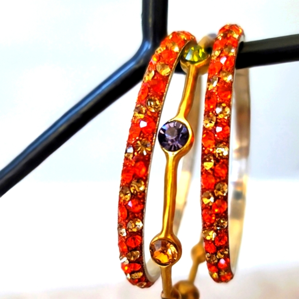 Fashion Gold Color Crystal Bead Bracelet Set